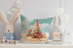 Warren Reed Designer Kitten On A Beach Holiday Cushions 45Cm X 45Cm - thumbnail 2