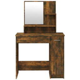 Vidaxl Dressing Table With Mirror Smoked Oak 86.5X35X136 Cm - thumbnail 6