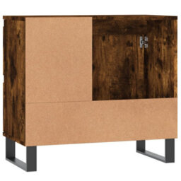 Berkfield Bathroom Cabinet Smoked Oak 65X33X60 Cm Engineered Wood - thumbnail 7