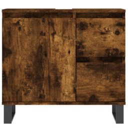 Berkfield Bathroom Cabinet Smoked Oak 65X33X60 Cm Engineered Wood - thumbnail 4