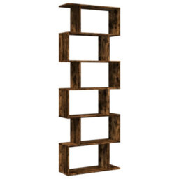 Vidaxl Room Divider Bookcase 6-Tier Smoked Oak 70X24X193 Cm Engineered Wood - thumbnail 7