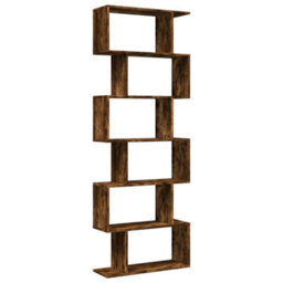 Vidaxl Room Divider Bookcase 6-Tier Smoked Oak 70X24X193 Cm Engineered Wood - thumbnail 2