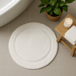 Allure Bath Fashions Round Bath Mat Non-Slip - White - thumbnail 2