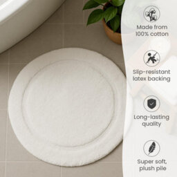 Allure Bath Fashions Round Bath Mat Non-Slip - White - thumbnail 4