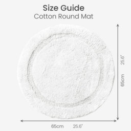 Allure Bath Fashions Round Bath Mat Non-Slip - White - thumbnail 5