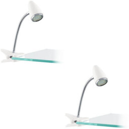 Loops 2 Pack Stylish Modern White And Chrome Led Table Lamp For Indoor Home Decor