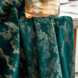 Happy Homewares Green Gold Foil Blackout Eyelet Curtains - 46X54 Inch Drop - 2 Panel - thumbnail 3