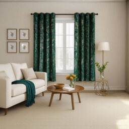 Happy Homewares Green Gold Foil Blackout Eyelet Curtains - 46X54 Inch Drop - 2 Panel - thumbnail 6