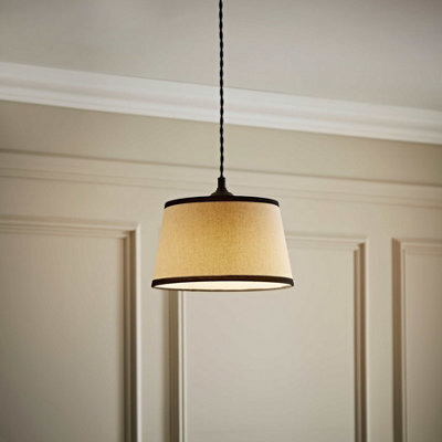 Valuelights Aspen Small Black Trim Tapered Lamp Shade (D)25Cm - image 1