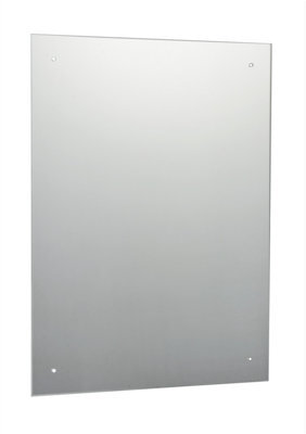 40 X 50Cm Rectangle Frameless Bathroom Mirror With Pre-Drilled Holes And Wall Hanging Fittings - image 1