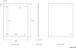 40 X 50Cm Rectangle Frameless Bathroom Mirror With Pre-Drilled Holes And Wall Hanging Fittings - thumbnail 4