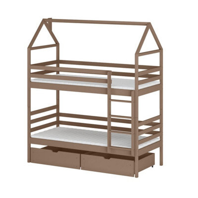 Arte Alex Milk Chocolate 90 X 190Cm Bunk Bed With Storage - Foam/bonnell Mattresses Included - image 1