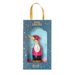 Dcuk Natural Wooden Dinky Cyclist Duck, 11 Cm, Gift-Boxed Wooden Figurine - thumbnail 1