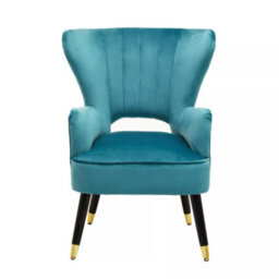 Orsina Green Velvet Armchair,  Accent Chair With Gold Finish Rubberwood Legs, Modern Design Highback Chair - thumbnail 2