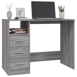 Walplus Desk With Drawers Grey Sonoma 102X50X76 Cm Engineered Wood - thumbnail 4