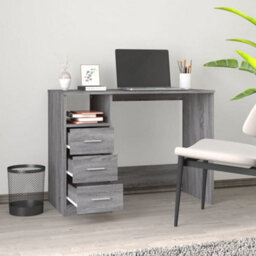 Walplus Desk With Drawers Grey Sonoma 102X50X76 Cm Engineered Wood - thumbnail 3