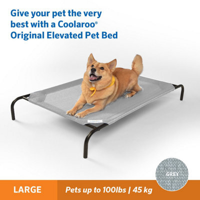 VegTrug Coolaroo Raised Dog Bed- Pet Bed - Large - Grey - image 1