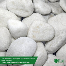 Elixir Garden Supplies 40mm White Marble Decorative Chippings X140Kg - thumbnail 3