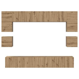 Berkfield Wall-Mounted 8 Pcs Artisan Oak 100 X 30 X 30 Cm Engineered Wood - thumbnail 9