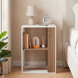 Costway 2-Tier End Table Square Sofa Side Table With Storage Shelf Modern Accent Table For Living Room - thumbnail 3