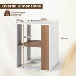 Costway 2-Tier End Table Square Sofa Side Table With Storage Shelf Modern Accent Table For Living Room - thumbnail 2