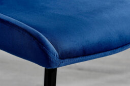 Furniturebox Uk Leonardo Black Leg Glass Dining Table & 4 Blue Nora Black Leg Chairs - thumbnail 9