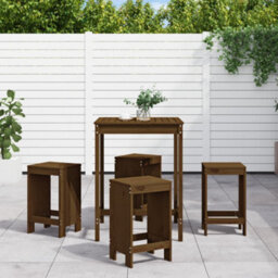 Berkfield 5 Piece Garden Bar Set Honey Brown Solid Wood Pine