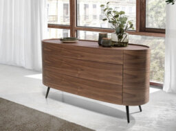 Angel Cerda Elegant Walnut And Black Steel Chest Of Drawers For Modern Bedrooms - thumbnail 2
