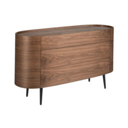 Angel Cerda Elegant Walnut And Black Steel Chest Of Drawers For Modern Bedrooms - thumbnail 1