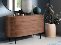 Angel Cerda Elegant Walnut And Black Steel Chest Of Drawers For Modern Bedrooms - thumbnail 5