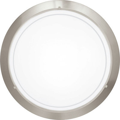 Satin Nickel Wall Flush Ceiling Light With Clear Glass Shade And E27 Bulb Socket - image 1