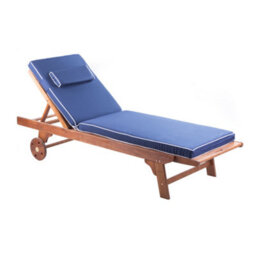 Alfresia Blue Sun Lounger Replacement Garden Cushion With Luxury Thick Foam Filling - thumbnail 8
