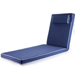 Alfresia Blue Sun Lounger Replacement Garden Cushion With Luxury Thick Foam Filling - thumbnail 1