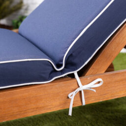 Alfresia Blue Sun Lounger Replacement Garden Cushion With Luxury Thick Foam Filling - thumbnail 3