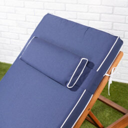 Alfresia Blue Sun Lounger Replacement Garden Cushion With Luxury Thick Foam Filling - thumbnail 4