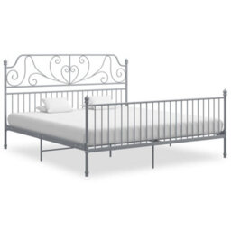 Vidaxl Bed Frame Without Mattress Grey Metal 180X200 Cm Super King - thumbnail 1