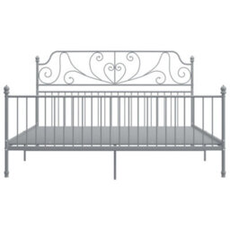 Vidaxl Bed Frame Without Mattress Grey Metal 180X200 Cm Super King - thumbnail 3