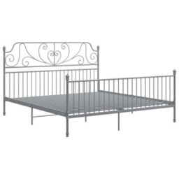 Vidaxl Bed Frame Without Mattress Grey Metal 180X200 Cm Super King - thumbnail 2
