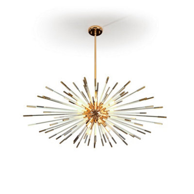 Luminosa Lighting Luminosa Evasian Pendant Light Spherical, Shiny Gold -Amber, 9X G9 - Uk Stock - image 1