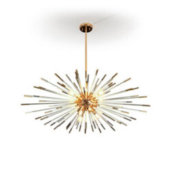 Luminosa Lighting Luminosa Evasian Pendant Light Spherical, Shiny Gold -Amber, 9X G9 - Uk Stock - thumbnail 1