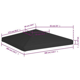 Walplus Gazebo Top Cover 270 G/ma 3X3 M Black - thumbnail 6