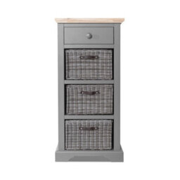 Statement Furniture Florence Tallboy With Drawer And 3 Storage Baskets - Dove Grey - thumbnail 5