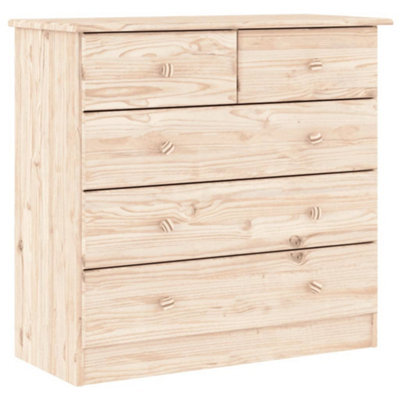 Berkfield Durable Chest Of Drawers Alta 77X35X73 Cm Solid Wood Pine