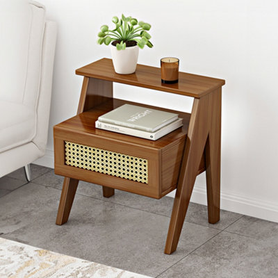 Thehotsale 50Cm H Wooden Nightstand Storage Cabinet With Shelf And Drawer - image 1
