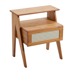 Thehotsale 50Cm H Wooden Nightstand Storage Cabinet With Shelf And Drawer - thumbnail 3