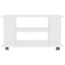 Berkfield Tv Cabinet With Castors White 80X40X40 Cm Engineered Wood - thumbnail 4