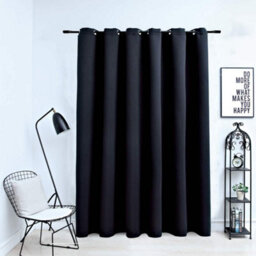 Walplus Blackout Curtain With Metal Rings Black 290X245 Cm - thumbnail 1
