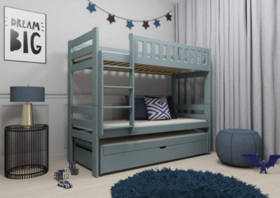 Arte Harvey Bunk Bed With Trundle And Storage In Grey W1980mm X H1630mm X D980mm - image 1