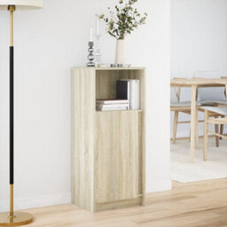 Berkfield Sideboard With Led Sonoma Oak 42.5X34X100 Cm Engineered Wood - thumbnail 4