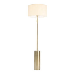 Valuelights Lexy Antique Brass Rotary Dimmer Switch Floor Lamp With Natural Drum Shade - thumbnail 2